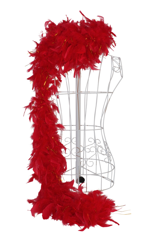 Feather Boa Chandelle with Gold Lurex H72 Red