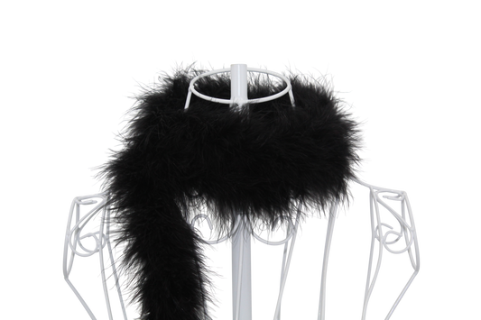 Feather Boa Marabou H80 Black 2 Yrds