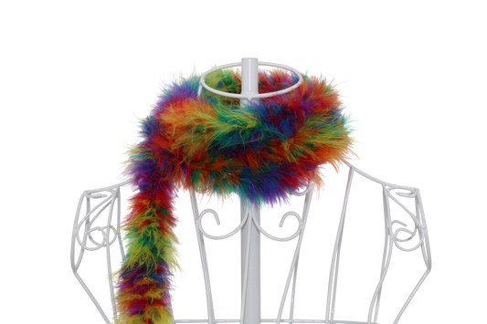 Feather Boa Marabou with Rainbow Lurex H75 Purple 2 Yrds