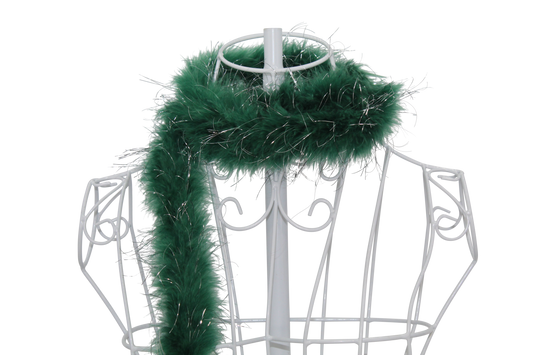 Feather Boa Marabou with Silver Lurex H5 Midnight Green 2 Yrds