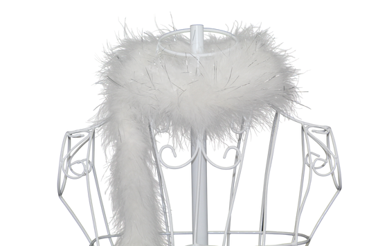 Feather Boa Marabou with Silver Lurex H81 White 2 Yrds