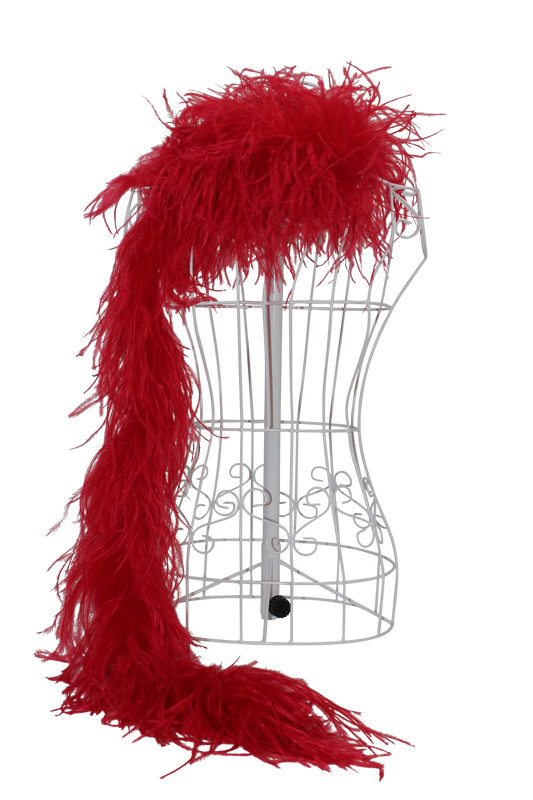 Feather Boa Ostrich H72 Red