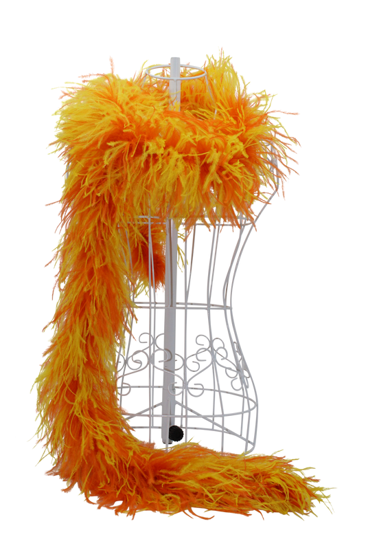 Feather Boa Ostrich Mix H36 Yellow & H62 Orange