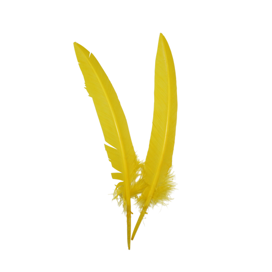 Turkey Quills Arrow Cut H36 Yellow